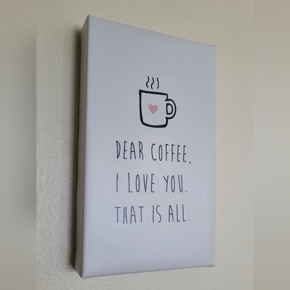 Coffee Canvas Wrapped Sign Wall Hanging